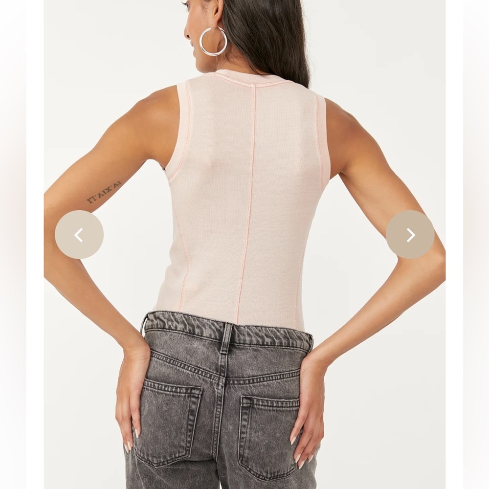 FREE PEOPLE INTIMATES U-NECK TANK - Island Rose Sz Small - Picture 3 of 7